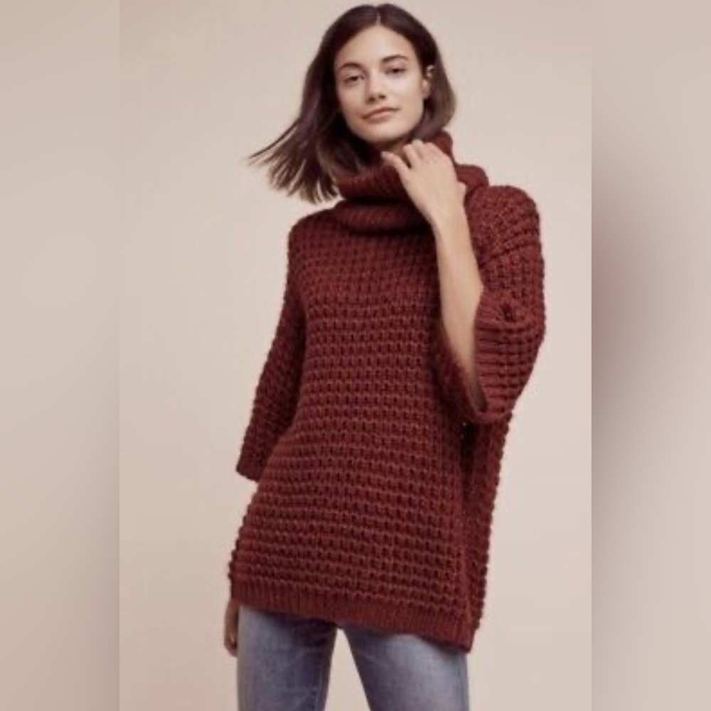 PLENTY BY TRACY REESE burgundy chunky knit sweater XS